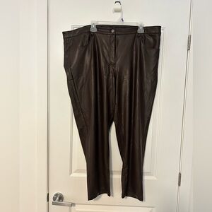 Reitmans Straight-Leg High-Rise Faux Leather Pants size 22